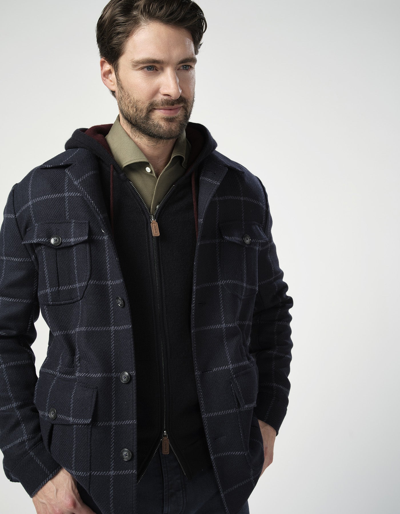 Hunting Check Safari Jacket