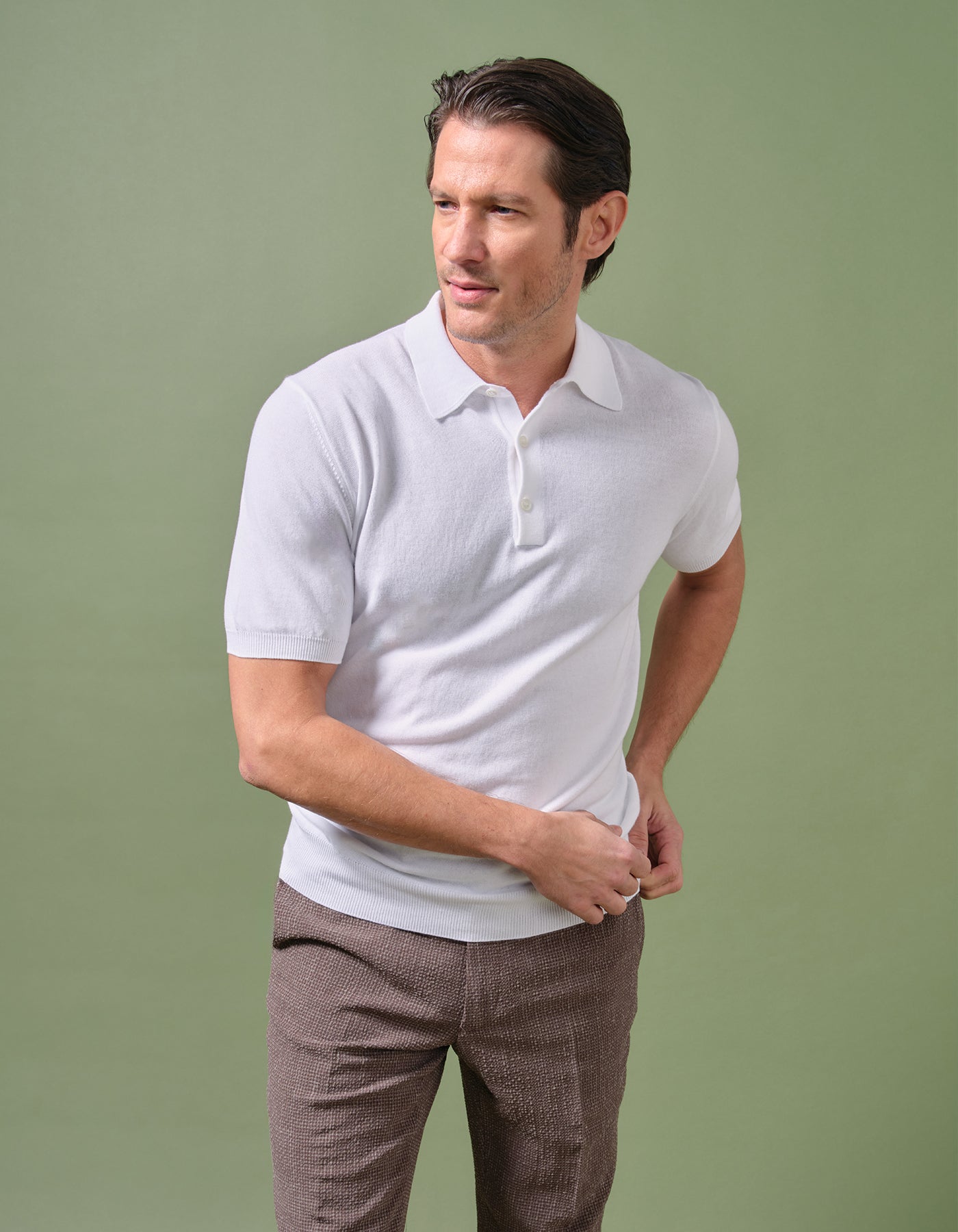 Cotton Crepe Polo