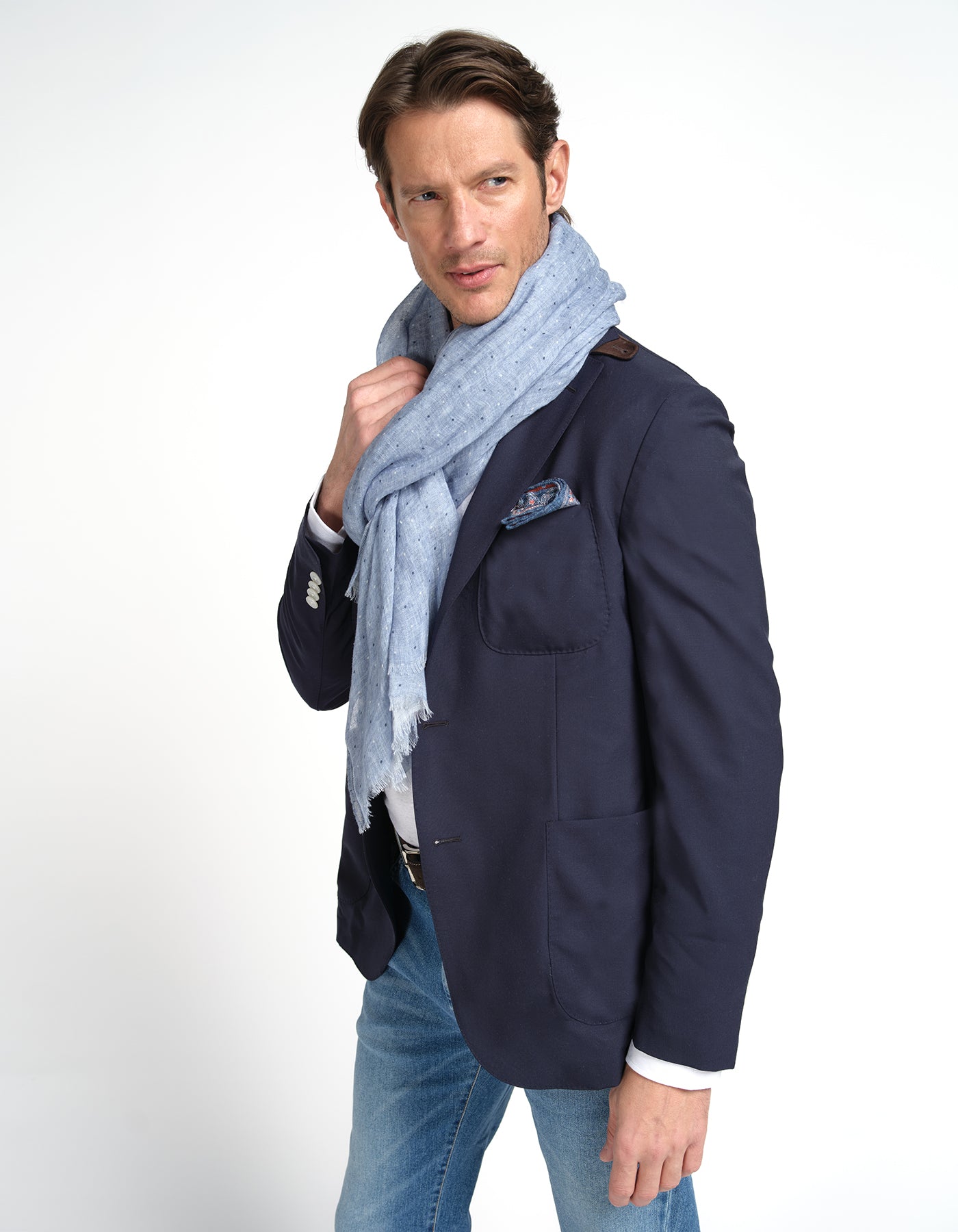 Polka Dot Linen Scarf