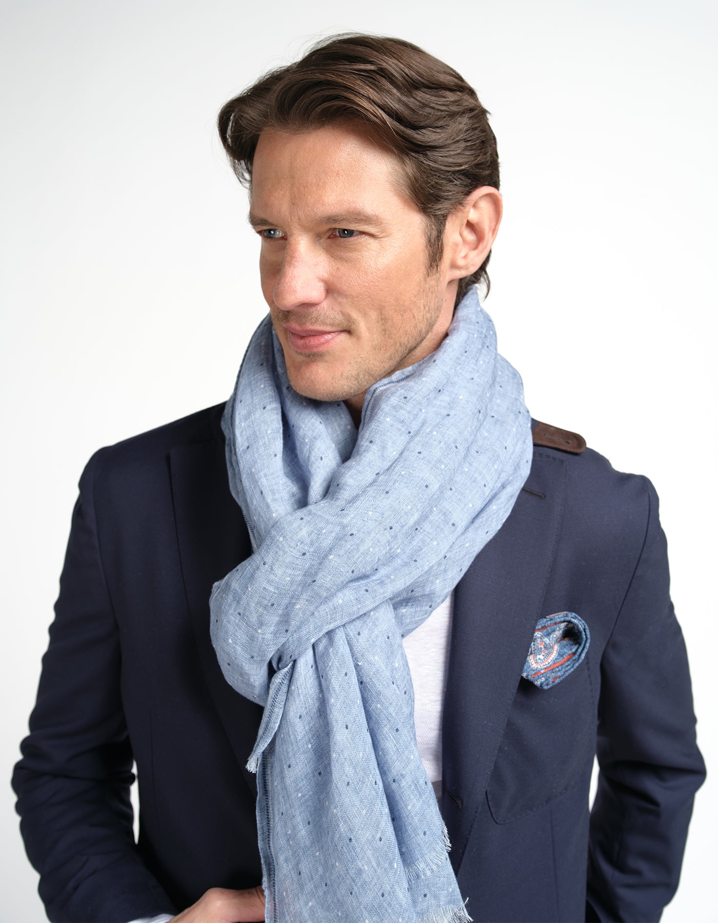 Polka Dot Linen Scarf