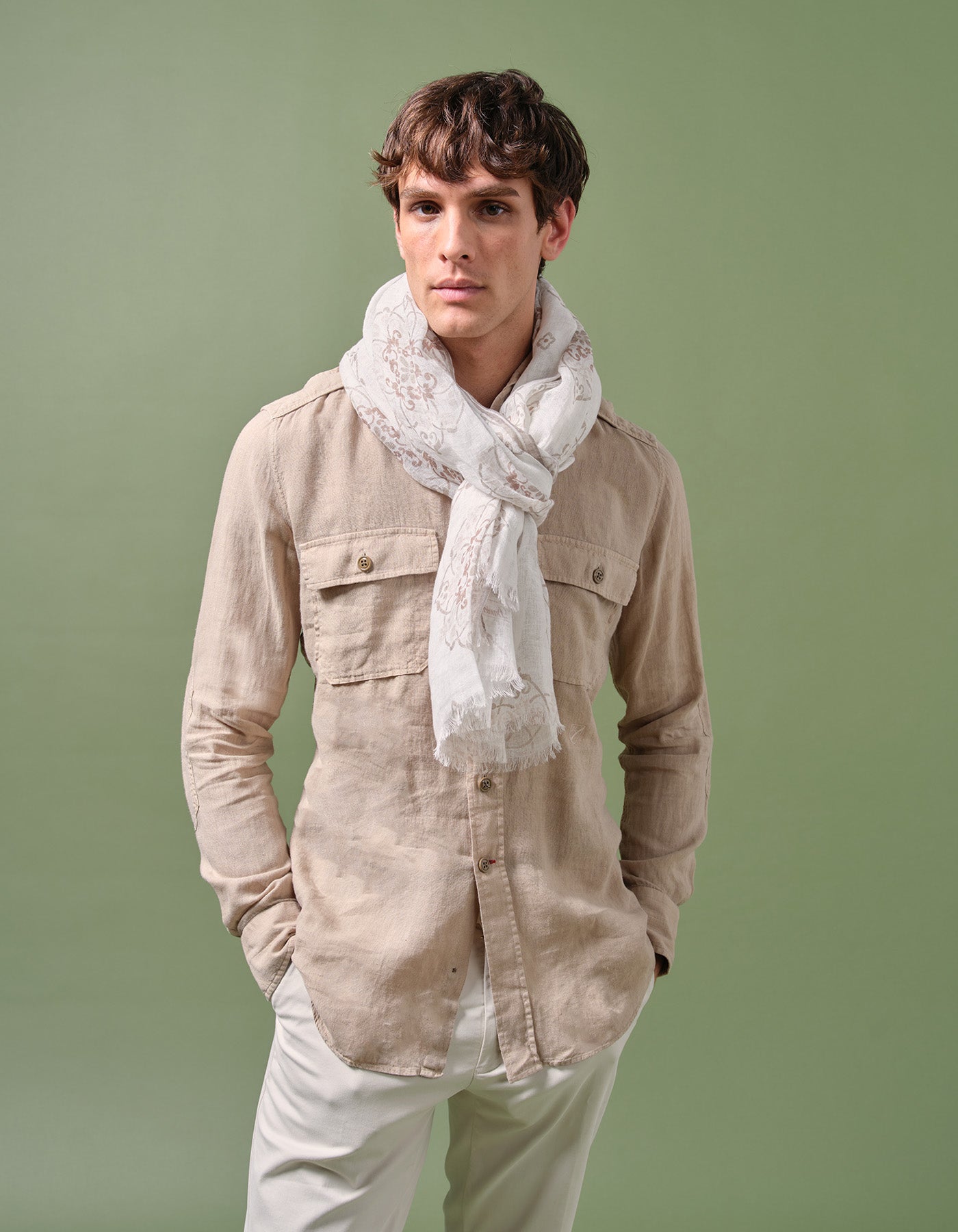 Medallion Linen Scarf