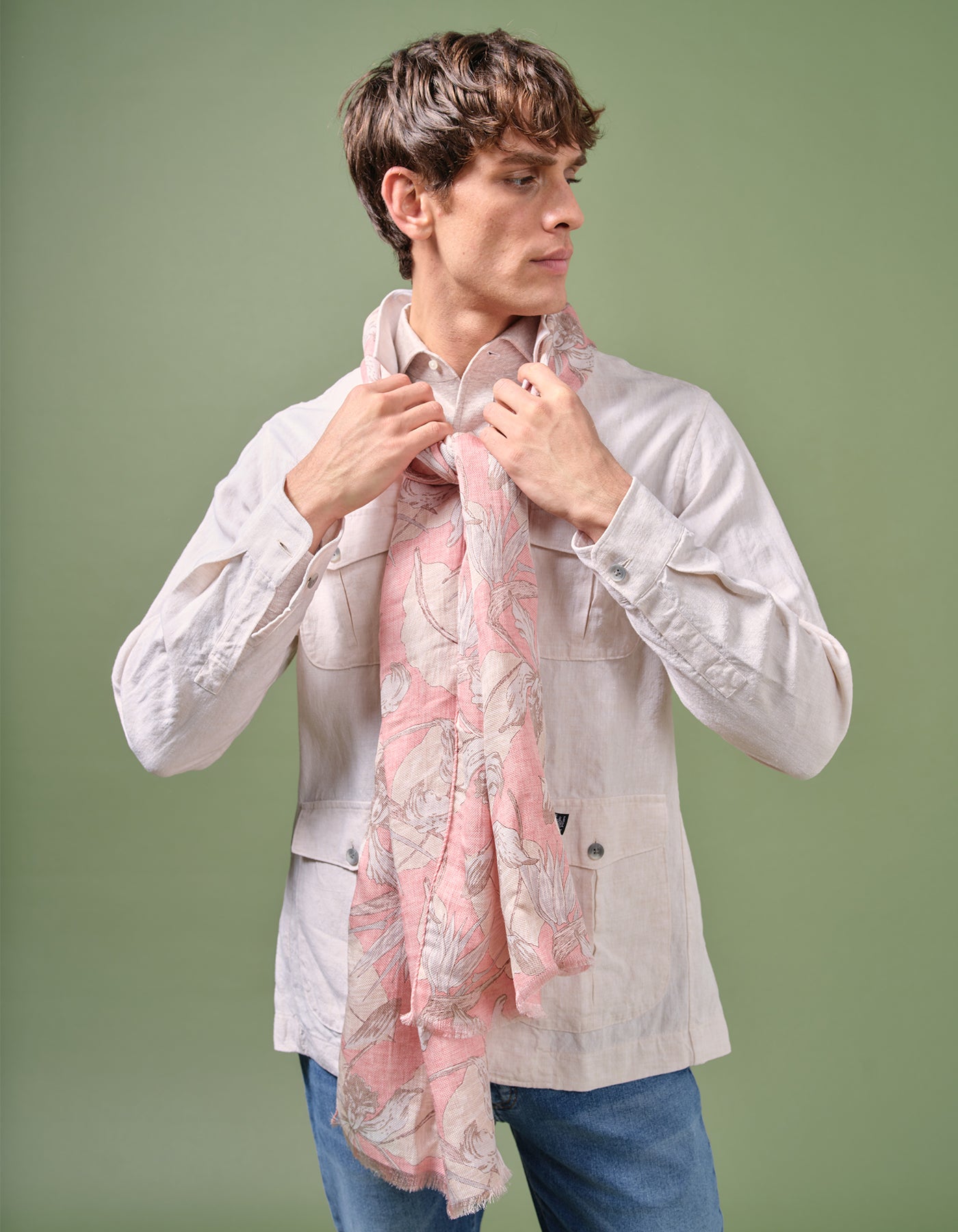 Tropical Linen Silk Scarf