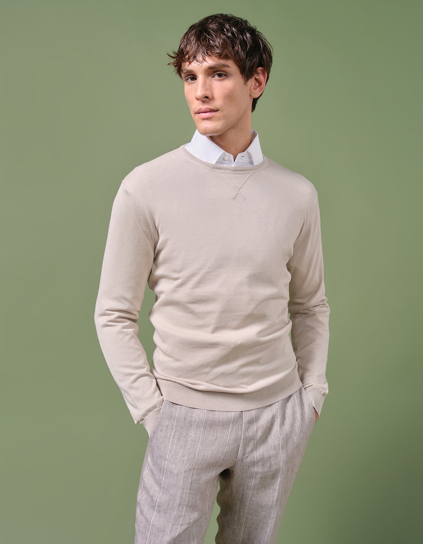 Classic Cotton Cashmere Crewneck