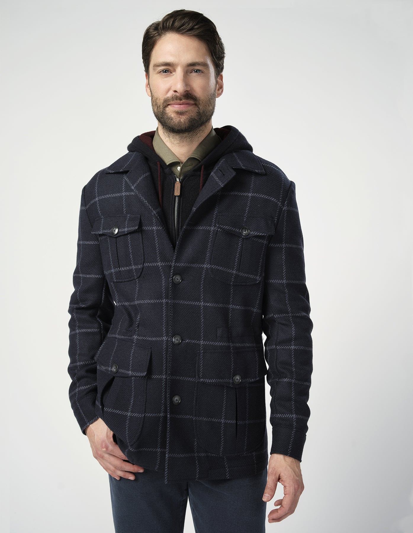 Hunting Check Safari Jacket