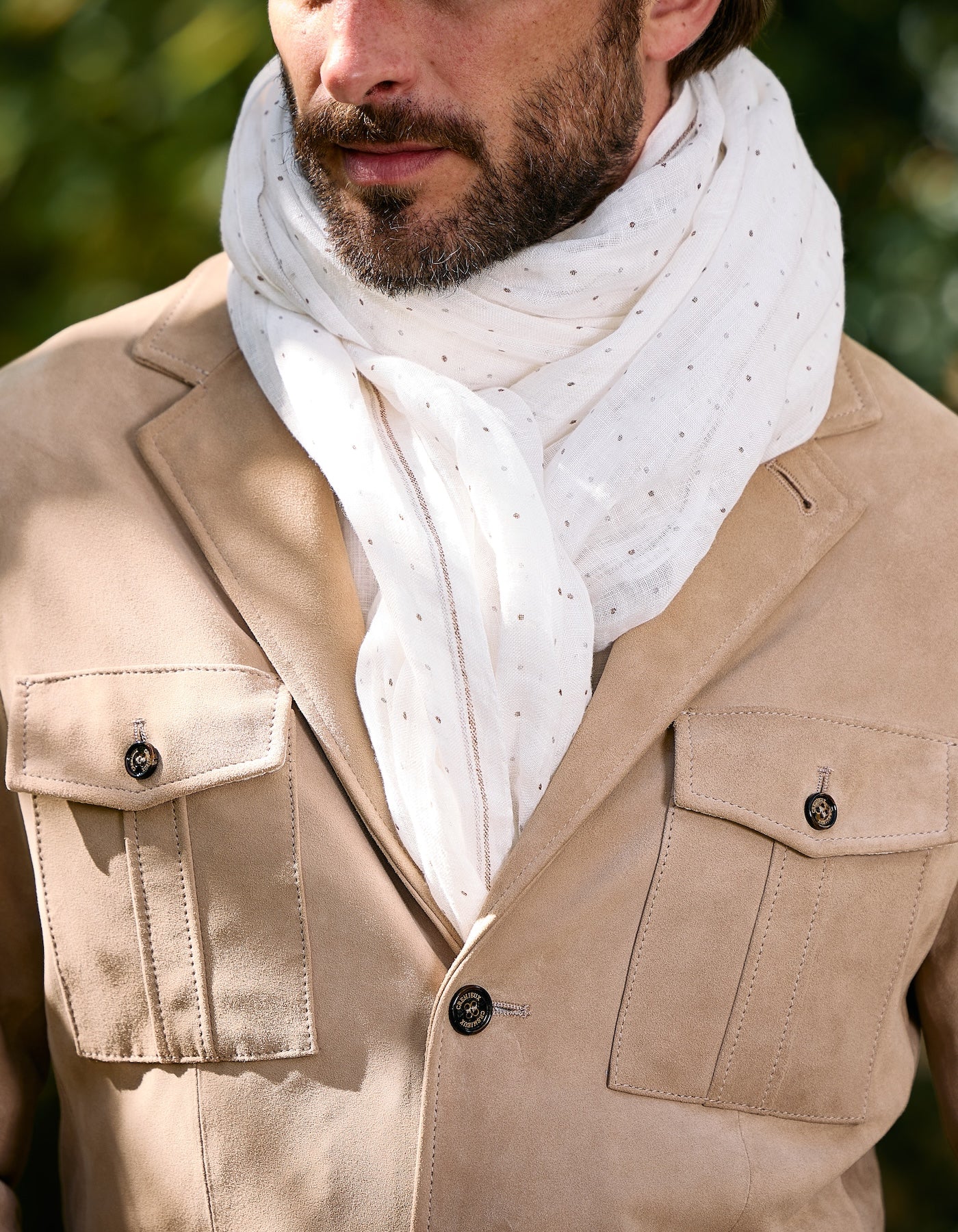 Polka Dot Linen Scarf